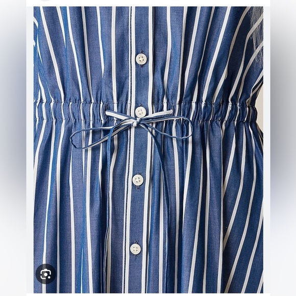 J. Crew Cerise shirtdress in striped poplin Deep Sea Stripes - Picture 3 of 11